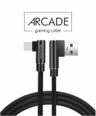 Kábel dátový SWISSTEN ARCADE USB / USB-C 1,2 M čierny