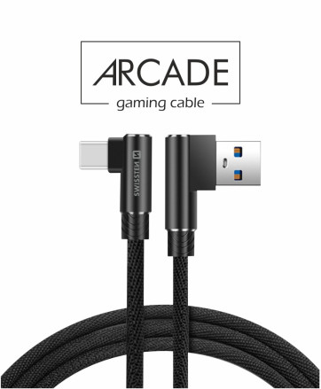 Kábel dátový SWISSTEN ARCADE USB / USB-C 1,2 M čierny | AutoMax Group