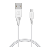 Kábel datový SWISSTEN USB / Micro USB 1,5m biely (6,5mm)