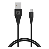 Kábel datový SWISSTEN USB / Micro USB 1,5m čierný (6,5mm)