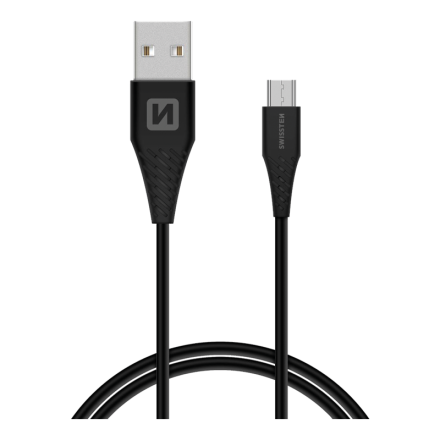 Kabel datový SWISSTEN USB / Micro USB 1,5m černý (6,5mm) | AutoMax Group