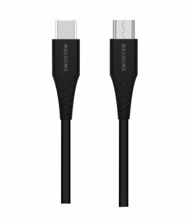 Kabel nabíjecí SWISSTEN USB-C / MICRO USB 1,0 M černý | AutoMax Group