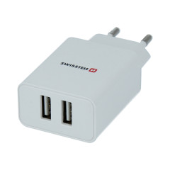 Nabíječka síťová SWISSTEN SMART IC 2x USB 2,1A POWER BÍLÁ | AutoMax Group